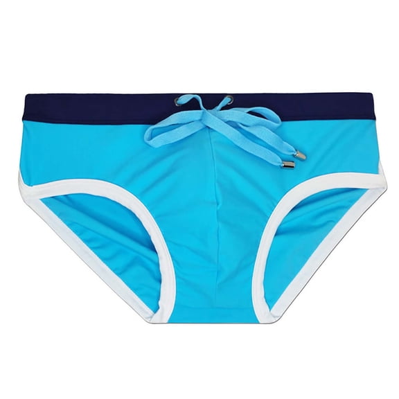 QTBIUQ Mens Swim Trunks Briefs with Drawstring Low Waist Quick Dry Breathable Solid Shorts for Swimming Beach Shorts