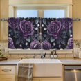 thumbnail image 2 of Yayeee Kitchen Curtains Tier Set of 2 Light Filtering 57"x24" Over Sink Window Panels, Roses and Pearls, 2 of 7