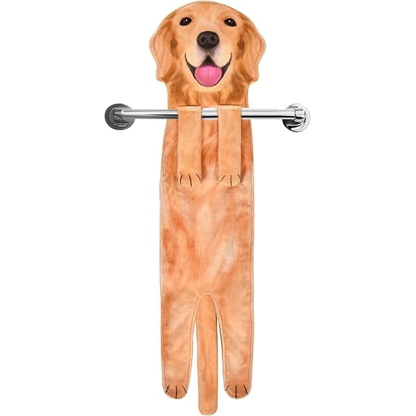 wonima01 Golden Retriever Dog Funny Hand Towels for Kitchen Bathroom - Dog Mom Gifts for Women Men- Easter Mothers Fathers Valentines Housewarming Unique Christmas Birthday Gifts for Animal Lovers