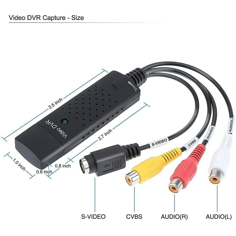 VHS to Digital Converter USB 2.0 Video Audio Capture Card Box VCR DVD TV To  Digital Adapter 