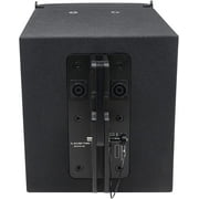Sound Town Line Array Speaker System with One 2x8 Powered Subwoofer w/DSP and Speaker Output, Two 6x3 Line Array Speakers, Birch Plywood, Black (CARME-28ZETHUSM3)