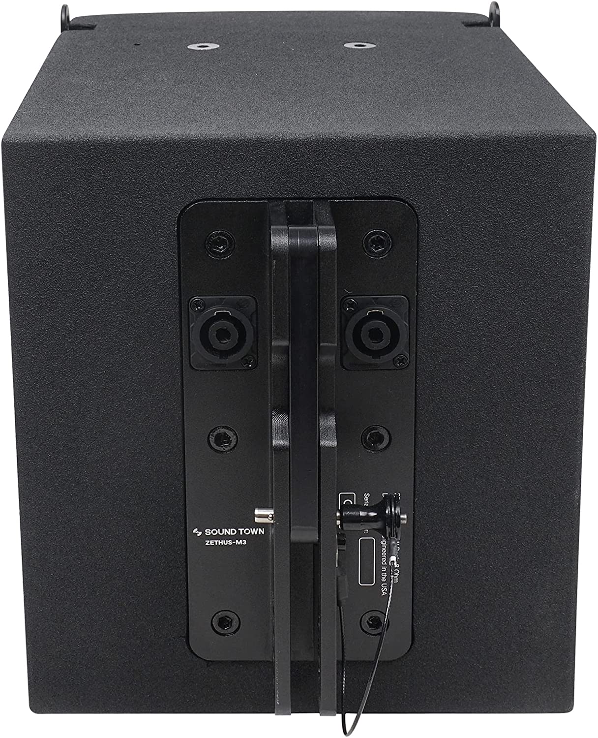Sound Town Line Array Speaker System with One 18" Powered Subwoofer w/DSP and Speaker Output, Two 6 x 3 Line Array Speakers, Black (CARME-18M3) - image 3 of 9