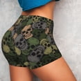thumbnail image 4 of Lsque Camouflage Skulls Pattern High Waisted Biker Shorts for Women-Tummy Control Fitness Athletic Workout Running Yoga Gym Shorts,Moisture-Wicking-, 4 of 9