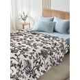 thumbnail image 4 of Farmhouse Black California King Size Flat Sheet, Wrinkleproof & Fadeproof Cooling Flat Bed Sheet Only, Vintage Flower Leaf Botanical Plant Breathable Soft Bedding Top Sheets 108 x 98 Inches, 4 of 8