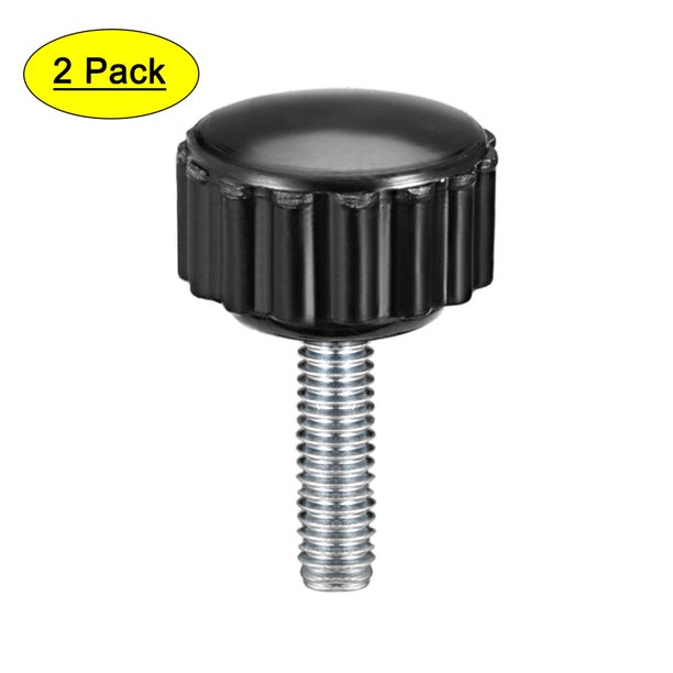 M4 x 15mm Male Thread Knurled Clamping Knobs Grip Thumb Screw on Type