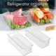thumbnail image 3 of 2 Pcs Refrigerator Organizer Bins, Clear Stackable Plastic Food Storage Rack with Handles for Pantr, 3 of 4