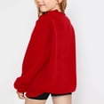 thumbnail image 6 of UACY Girls Preppy Heart Sweatshirts Cute Oversized Pullover Kid Valentines Day Graphic Crewneck Athletic Sweaters with Pocket ﻿ (Red, 13-14 Years), 6 of 8