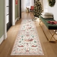 thumbnail image 4 of Lahome Decor Christmas Hallway Runner Rug,2'x8' Holiday Decorative Xmas Tree and Snowflake Area Rug,Non-Slip Washable Indoor Door Mat for Living Room,Bedroom,Entryway,Beige, 4 of 8