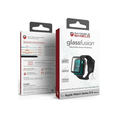 ZAGG - InvisibleShield GlassFusion Screen Protector for Apple Watch Series 4, Series 5, SE, Series 6 44mm - Clear