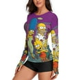 thumbnail image 2 of Simpsons Women's Sunscreen Shirt Long Sleeve Workout Tops Crewneck Soft Comfy Tees Casual T-Shirt S, 2 of 7