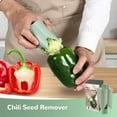 thumbnail image 2 of 2 in 1 Pepper Seed Corer Remover, Fruit Pepper Corer, Bell Pepper Corer, Quick Cut and Corer, Fruit and Vegetable Seed Remover, Kitchen Vegetable Corer, Zucchini Tomato Corer Tool (Green 1PCS), 2 of 6