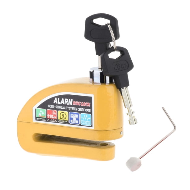 de disco para motocicleta, , resistente, con alarma, 110dB, seguridad impermeable Azul Sharpla Bloqueo de disco de motocicleta