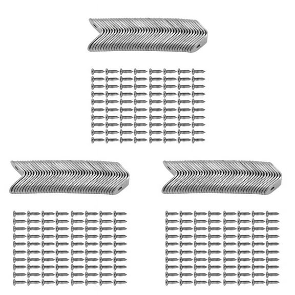 120PCS L Bracket Corner with 240PCS Screws, Corner Bracket, Angle Bracket Fastener for Wood Furniture Bedframe Cabinet