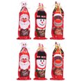 thumbnail image 1 of Fundas para botellas de vino festivas para mesa de comedor navideña, fundas de vino de fibra de poliéster de ajuste universal para la mayoría de botellas estándar, decoración para fiestas navideñas y, 1 of 5
