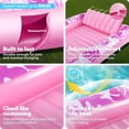 thumbnail image 6 of Sloosh-L/XL Inflatable Tanning Pool Lounge Float With Cup Holder, 70“X46”/85″ x 57″ Extra Large Pool Floats Adult with Pillow, 4 in 1 Suntan Tub Raft Floatie, Sunbathing Bed Lounge for Water Blow, 6 of 8