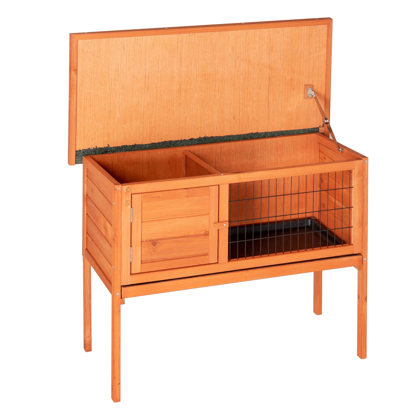 IVV Rabbit Hutch Pet Cage,36''Outdoor Wooden Chicken Coop,Single Deck Waterproof Wooden Chicken Hen House,Pet Animal Poultry Cage Rabbit Hutch with Asphalt Roof