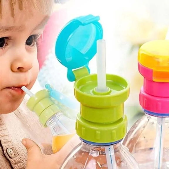 Apeya Water Bottle Topper for Toddlers, Anti Spill Water Bottle Spout Conversion Cap, Reusable Travel Drinkware Accessories for Kids Juice, 1 Count Blue