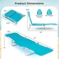 thumbnail image 3 of Costway 2 PCS Outdoor Folding Chaise Lounge with Carry Strap, Metal Frame for Patio Poolside Navy, 3 of 10