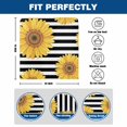thumbnail image 6 of Sunflowers Chair Covers Set of 8 Black White Strips Farm Watercolor Floral Chair Back Covers Stretch Removable Washable Slipcovers Protector for Dining Room Kitchen Party Decor, 6 of 9