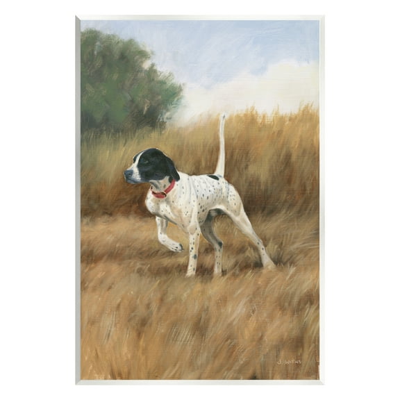 Stupell Industries Pointer Dog in Field Animals & Insects Painting Unframed Art Print Wall Art, 13 x 19