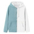 thumbnail image 5 of Timegard Zip up Hoodies for Women Long Sleeve Color Block Sweatshirts Fall Winter Loose Comfy Jacket, 5 of 5