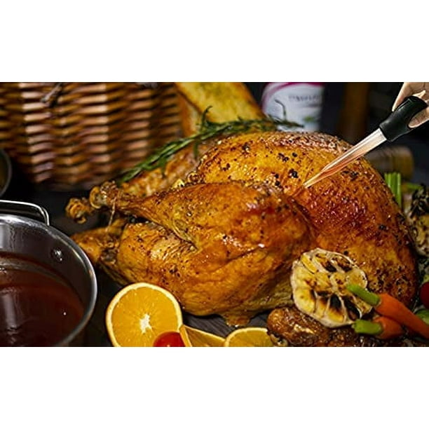 herramientas de barbacoa Juego de aplicador turco, jeringa de jeringa turca con cepillo de limpieza, aplicador de jeringa para cocinar, con medidas para barbacoa, parrilla, hornear, cocina, cocina Zhivalor YZY1124