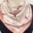thumbnail image 5 of Wrapables Satin Neckerchief Square Scarf 26.5 x 26.5 Inches, Pink Magnolia, 5 of 5