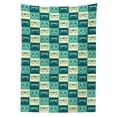thumbnail image 3 of Ambesonne Indie Tablecloth Rectangular Table Cover, Vintage Eyeglasses Cool, 52"x70", Petrol Blue Turquoise, 3 of 4
