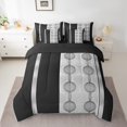 thumbnail image 2 of Erosebridal Abstract Geometry Bedding Sets Twin Size, Spiral Circle Comforter Sets with Sheets, Modern Swirl Decor, Reversible 7pcs, 2 of 5