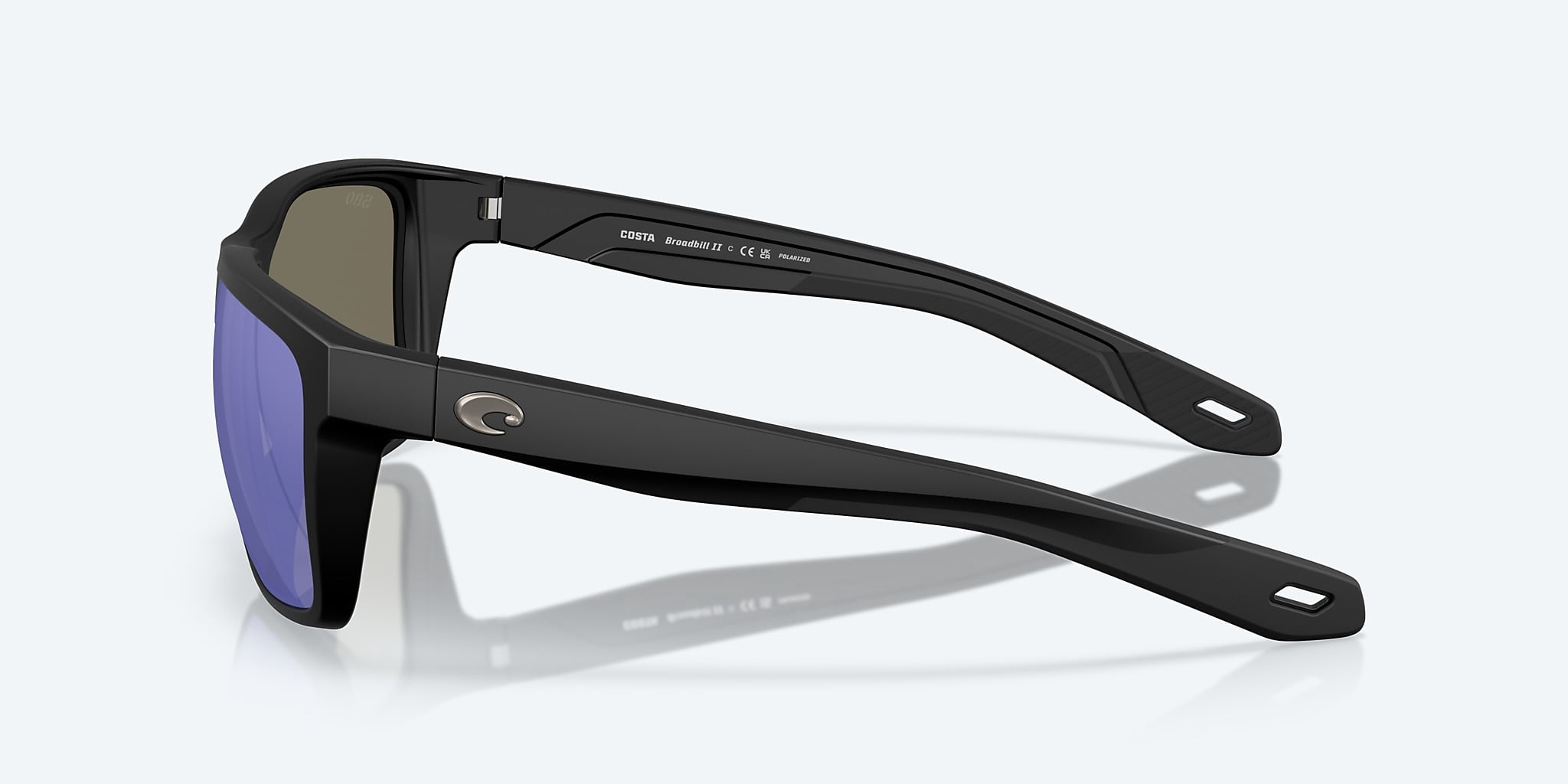 Costa Del Mar Unisex Size 58 Polarized Broadbill II Sunglasses, Matte Black/Blue Mirror 580G