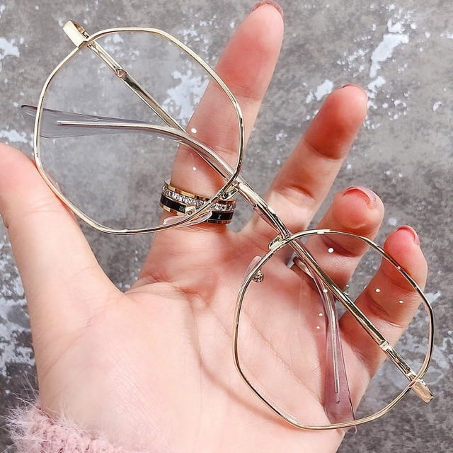 Gafas de sol octogonales con montura anti luz azul, lentes poligonales planas, gafas para miopía, gafas de estilo versátil para hombre