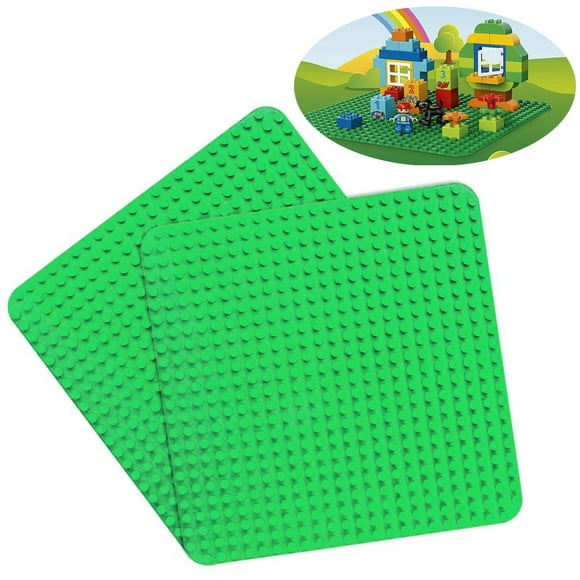 2 Compatible with Lego Duplo Large Baseplate, Creative Preschool Toy, Green