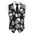 thumbnail image 5 of Yuyamidu Skull Men's V-Neck Suit Vests Size S Rose Formal Slim Fit Business Dress Vest Waistcoat with 3 Pockets for Suit or Tuxedo, 5 of 7