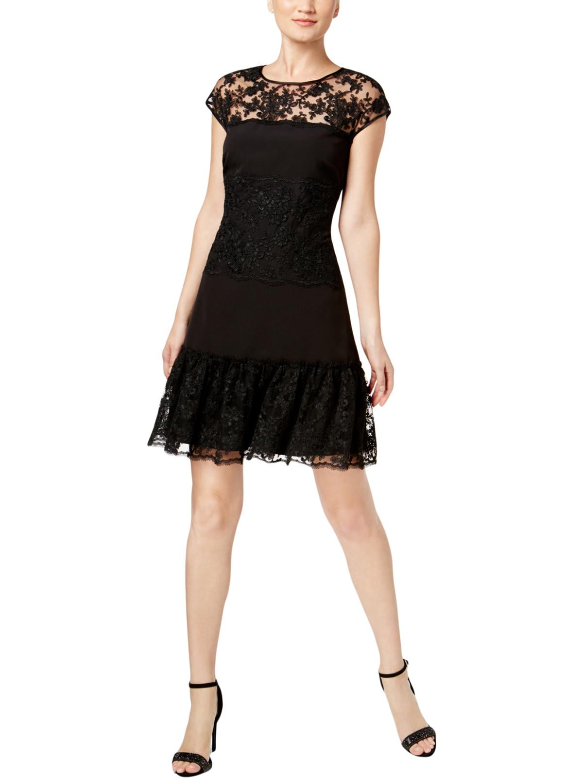 lace stripe cocktail dress