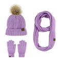 thumbnail image 1 of Conjunto de 3 piezas de gorro y bufanda de invierno para mujer, gorro de punto, bufanda cálida, gorro de lana de punto cálido, 1 of 4