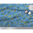 thumbnail image 2 of Soimoi Blue Cotton Cambric Fabric Seal Leaves Print Sewing Fabric Yard 58 Inch Wide, 2 of 3