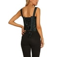 thumbnail image 3 of INSPIRE CHIC Women's Corset Tops Vintage Floral Bustier Tops Y2K Sexy Boned Bustier Bodyshaper Black L, 3 of 5