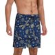 thumbnail image 2 of Balery Dark Blue Christmas Pantalones cortos de pijama de punto de algodón para hombre con cinturilla y bolsillos-Medium, 2 of 6