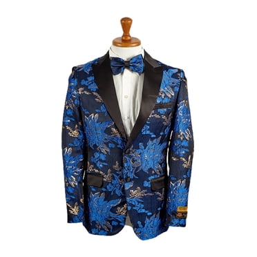 Mens 2 Button Poplin Dress Blazer in Royal main image 1