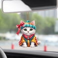 thumbnail image 4 of dajkiuy Cat Car Rearview Mirror Accessories, 2D Flat Acrylic Pendant Car Rear View Mirror Charm, Christmas Tree Hanging Ornament, Car Interior Accessories Decor Present for Window, 4 of 7