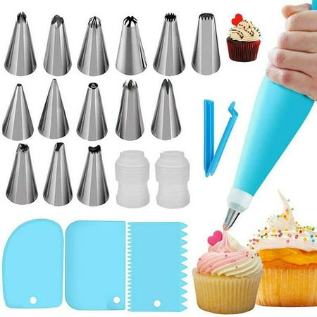 SICED 21pcs Piping Bags And Tips Set Pastry Bag 14 Stainless Steel ...