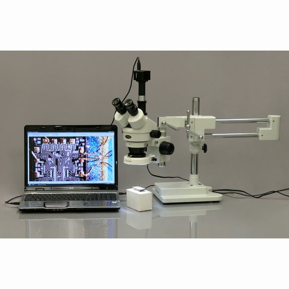 AmScope 7X-45X Trinocular Stereo Microscope with 80-LED Light   1.3MP USB Digital Camera New