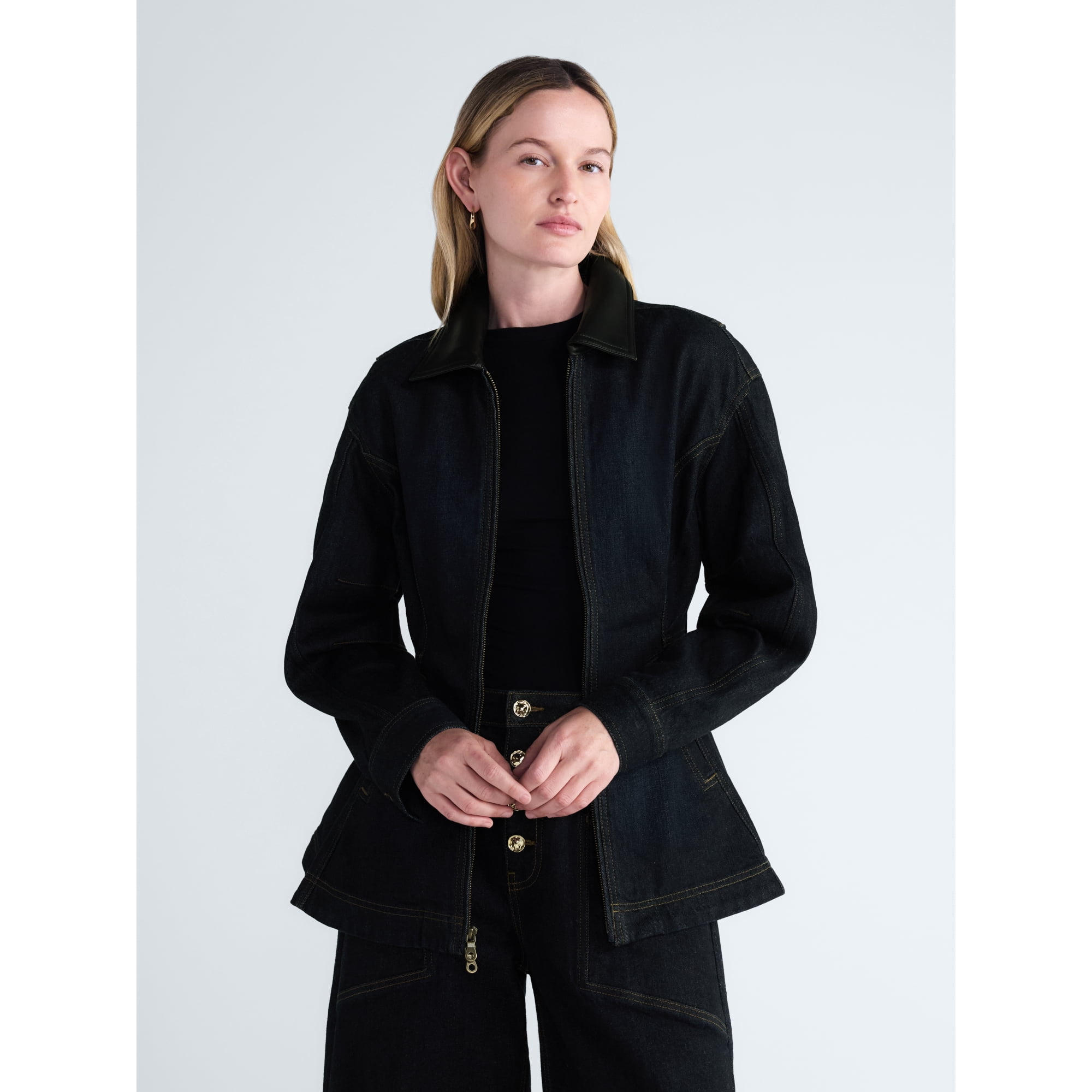 Scoop Women's and Women's Plus Peplum Denim Jacket, Sizes XS-4X