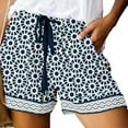 thumbnail image 2 of Plus Size Shorts for Women Elastic Waist Drawstring Pocket Casual Printed Summer Shorts, 2 of 5
