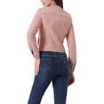 thumbnail image 3 of CHAQUETA DE DENIM CORTA SIN CUELLO DE MANGA LARGA PARA MUJERES INSPIRE CHIC S ROSA POLVO, 3 of 6