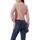 thumbnail image 3 of CHAQUETA DE DENIM CORTA SIN CUELLO DE MANGA LARGA PARA MUJERES INSPIRE CHIC S ROSA POLVO, 3 of 6