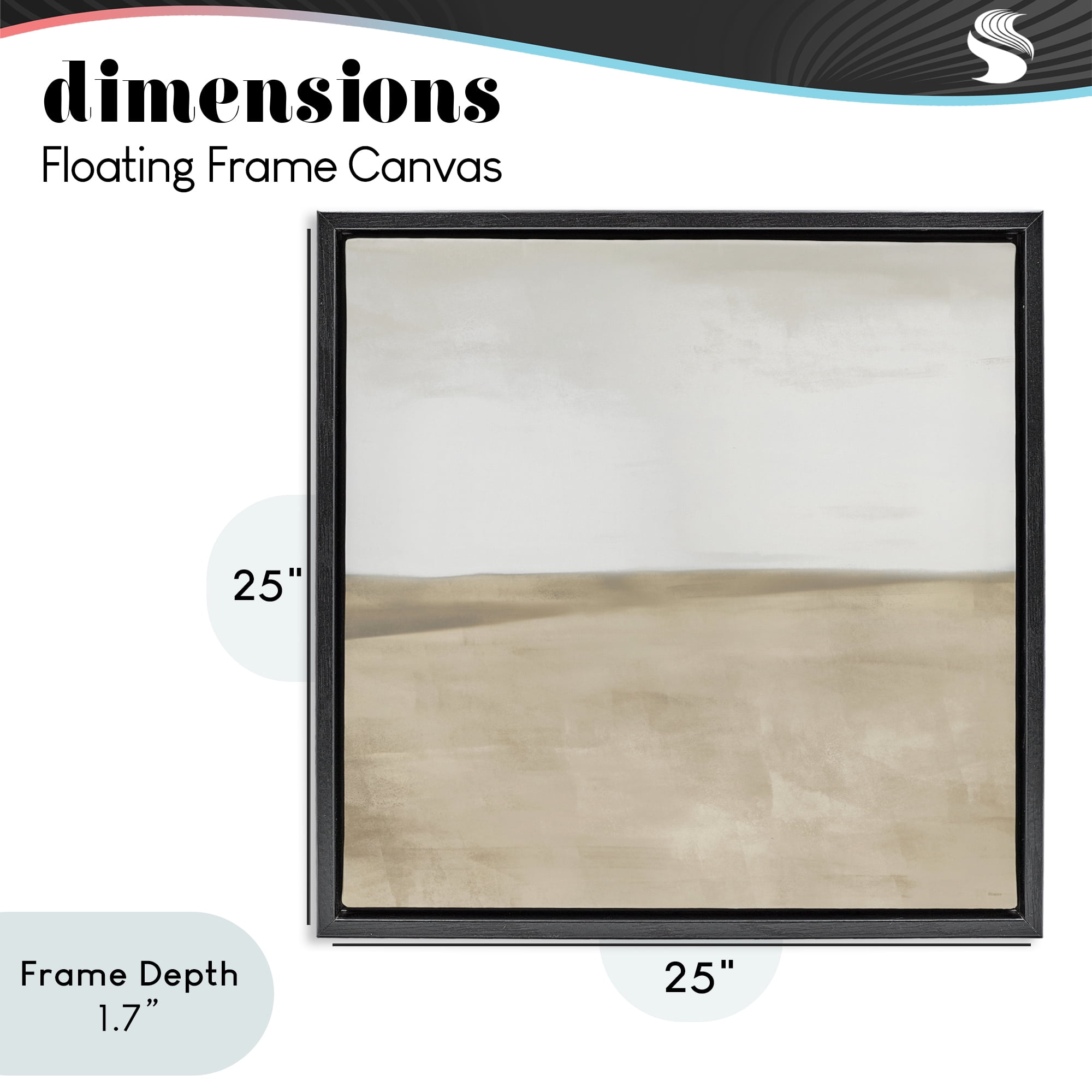 Stupell Industries Muted Smooth Hills Black Framed Floater Canvas Wall Art, design by Dan Meneely