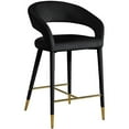 thumbnail image 1 of Meridian Furniture Destiny Tabouret en Velours Noir, 1 of 6