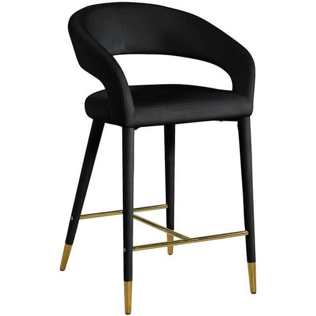 Meridian Furniture Destiny Tabouret en Velours Noir
