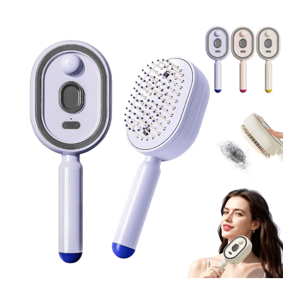 Upgrade Electric Steam Brush - Detangling Steam Brush for Long or Short Hair, 2-in-1 Misting Hairbrush with Water Spray, Rechargeable Steam Hair Straightener, Nourishes Hairs